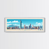 Panoramic Travel Poster New Taipei, Taiwan Canvas Print, New Taipei, Taiwan Painting, Taiwan Art, New Taipei Travel Art, Guest Room Painting