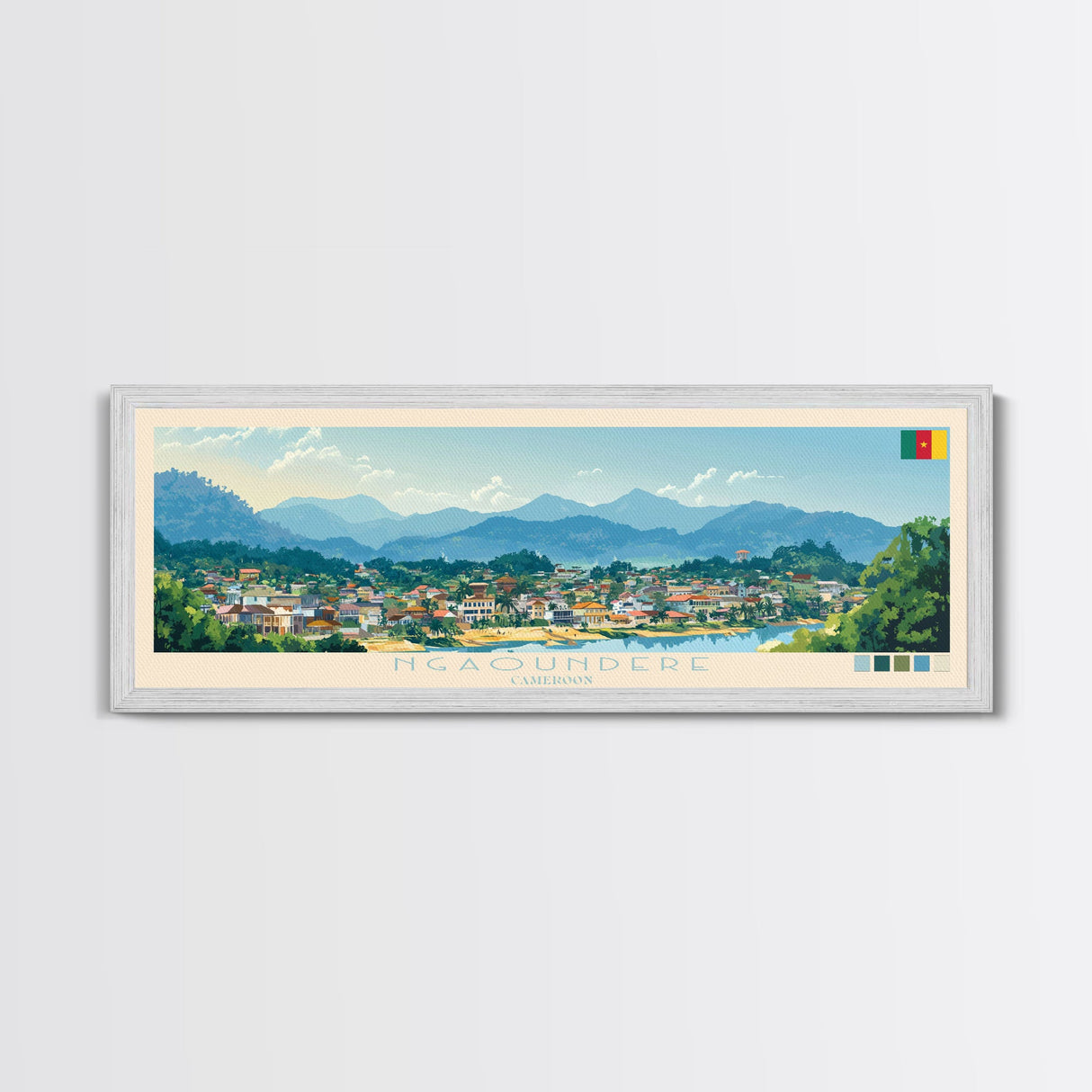 Ngaoundere, Cameroon Travel Poster Panoramic Canvas Print, Ngaoundere, Cameroon Painting, Cameroon Art, Ngaoundere Travel Art, Guest Room Painting