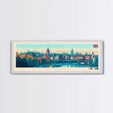 Nottingham, England Panoramic Travel Poster Canvas Print, Nottingham, England Painting, England Art, Nottingham Panoramic Travel Art, Travel Painting