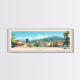 Obuasi, Ghana Panoramic Travel Poster Canvas Print, Obuasi, Ghana Painting, Ghana Art, Obuasi Panoramic Travel Art, Travel Painting