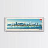 Qingdao, China Panoramic Travel Poster Canvas Print, Qingdao, China Painting, China Art, Qingdao Panoramic Travel Art, Travel Painting