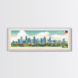 Quezon City, Philippines Travel Poster Panoramic Canvas Print, Quezon City, Philippines Painting, Philippines Art, Quezon City Travel Art, Guest Room Painting