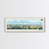 Rawalpindi, Pakistan Panoramic Travel Poster Canvas Print, Rawalpindi, Pakistan Painting, Pakistan Art, Rawalpindi Travel Art, Living Room Painting