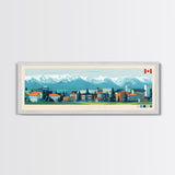 Red Deer, Canada Travel Poster Panoramic Canvas Print, Red Deer, Canada Painting, Canada Art, Red Deer Travel Art, Guest Room Painting