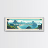 Rio de Janeiro, Brazil Panoramic Travel Poster Canvas Print, Rio de Janeiro, Brazil Painting, Brazil Art, Rio de Janeiro Travel Art, Living Room Painting