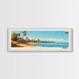 Riohacha, Colombia Travel Poster Panoramic Canvas Print, Riohacha, Colombia Painting, Colombia Art, Riohacha Travel Art, Guest Room Painting