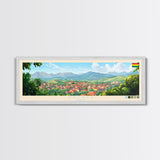 Sacaba, Bolivia Travel Poster Panoramic Canvas Print, Sacaba, Bolivia Painting, Bolivia Art, Sacaba Travel Art, Guest Room Painting