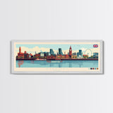 Salford, England Panoramic Travel Poster Canvas Print, Salford, England Painting, England Art, Salford Travel Art, Guest Room Painting