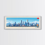 Shenyang, China Panoramic Travel Poster Canvas Print, Shenyang, China Painting, China Art, Shenyang Travel Art, Guest Room Painting