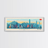 Panoramic Travel Poster Shenzhen, China Canvas Print, Shenzhen, China Painting, China Art, Shenzhen Travel Art, Guest Room Painting