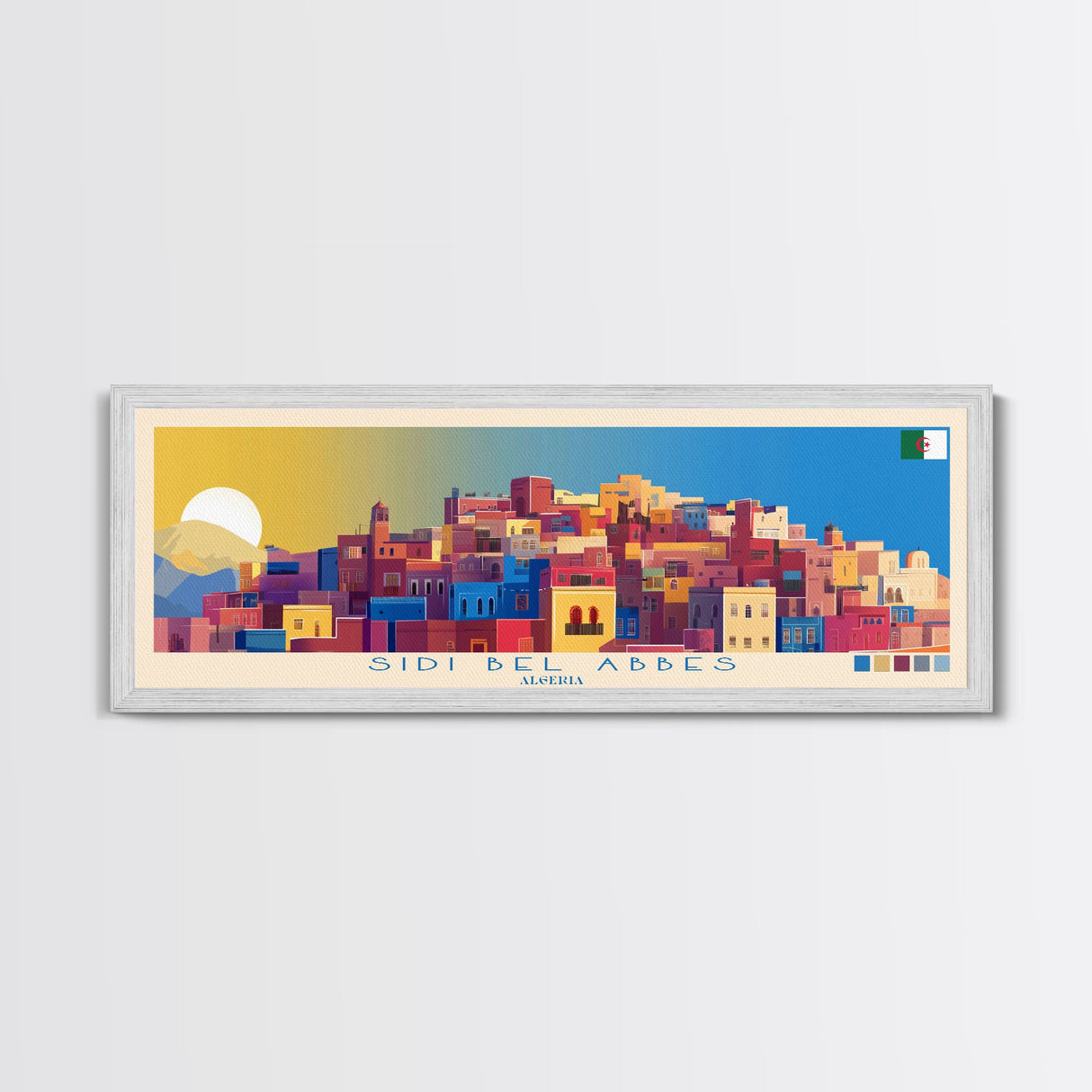 Sidi bel Abbes, Algeria Travel Poster Panoramic Canvas Print, Sidi bel Abbes, Algeria Painting, Algeria Art, Sidi bel Abbes Travel Art, Guest Room Painting