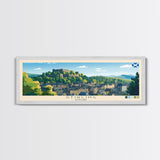 Stirling, Scotland Panoramic Travel Poster Canvas Print, Stirling, Scotland Painting, Scotland Art, Stirling Panoramic Travel Art, Travel Painting