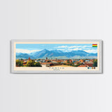 Tarija, Bolivia Panoramic Travel Poster Canvas Print, Tarija, Bolivia Painting, Bolivia Art, Tarija Travel Art, Living Room Painting