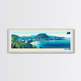 Tauranga, New Zealand Travel Poster Panoramic Canvas Print, Tauranga, New Zealand Painting, New Zealand Art, Tauranga Travel Art, Guest Room Painting