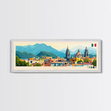 Tlalnepantla, Mexico Travel Poster Panoramic Canvas Print, Tlalnepantla, Mexico Painting, Mexico Art, Tlalnepantla Travel Art, Guest Room Painting