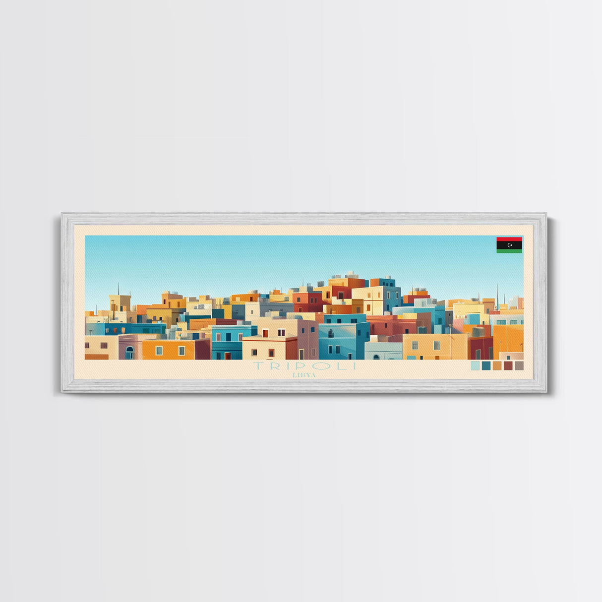 Panoramic Travel Poster Tripoli, Libya Canvas Print, Tripoli, Libya Painting, Libya Art, Tripoli Travel Art, Guest Room Painting