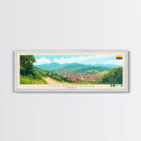 Villavicencio, Colombia Travel Poster Panoramic Canvas Print, Villavicencio, Colombia Painting, Colombia Art, Villavicencio Travel Art, Guest Room Painting