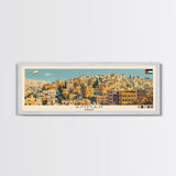 Amman, Jordan Panoramic Canvas Print, Amman, Jordan Painting, Jordan Art, Amman Travel Poster, Travel Art, Guest Room Painting