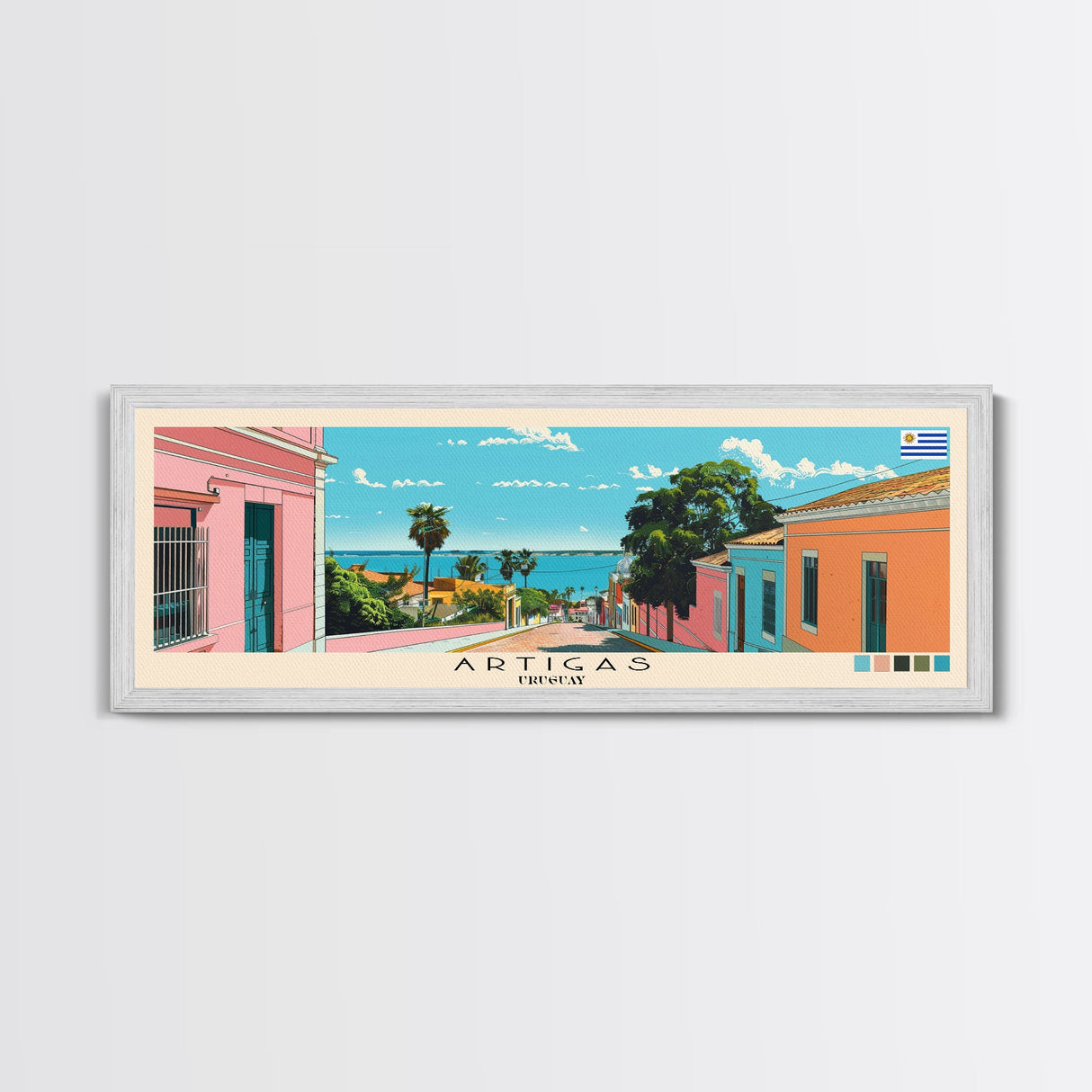 Artigas, Uruguay Panoramic Canvas Print, Artigas, Uruguay Painting, Uruguay Art, Artigas Travel Poster, Travel Art, Living Room Painting