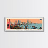 Barranquilla, Colombia Panoramic Canvas Print, Barranquilla, Colombia Painting, Colombia Art, Barranquilla Travel Poster, Travel Art, Guest Room Painting