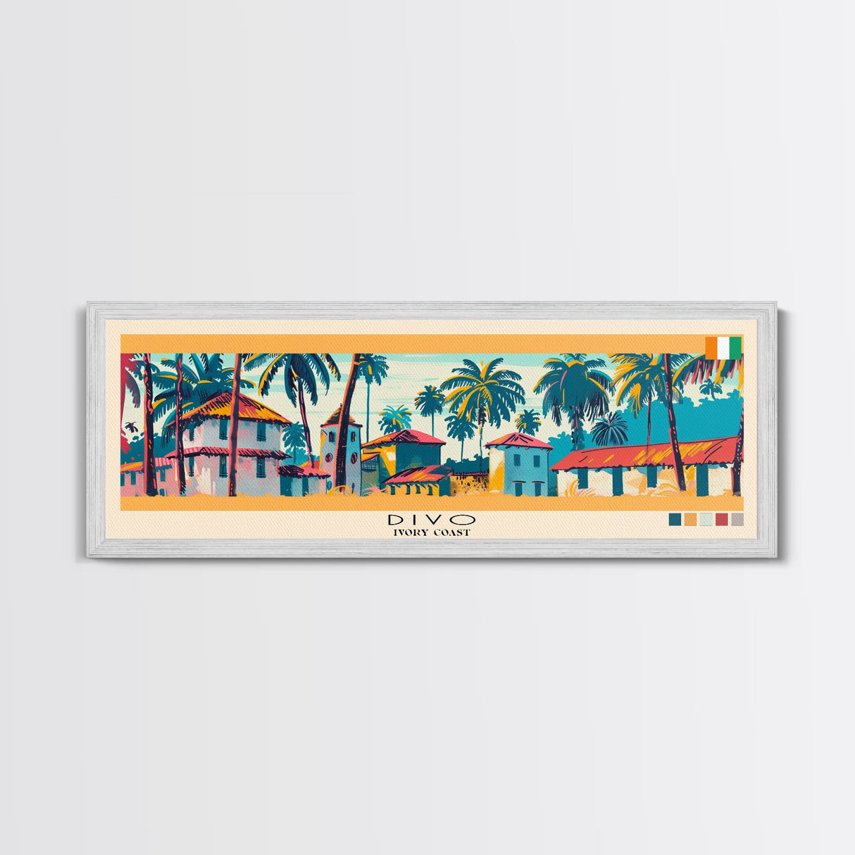 Divo, Ivory Coast Panoramic Canvas Print, Divo, Ivory Coast Painting, Ivory Coast Art, Divo Travel Poster, Travel Art, Living Room Painting