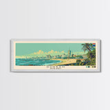 Durban, South Africa Panoramic Canvas Print, Durban, South Africa Painting, South Africa Art, Durban Travel Poster, Travel Art, Guest Room Painting