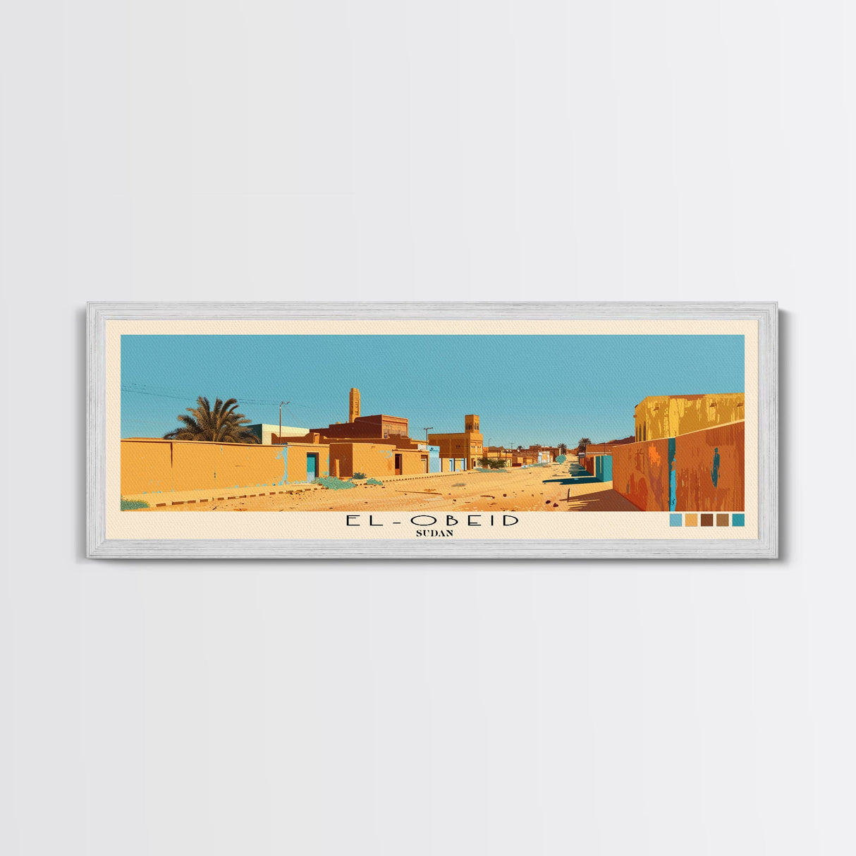 El-Obeid,  Sudan Panoramic Canvas Print, El-Obeid,  Sudan Painting,  Sudan Art, El-Obeid Travel Poster, Travel Art, Vacation Gift