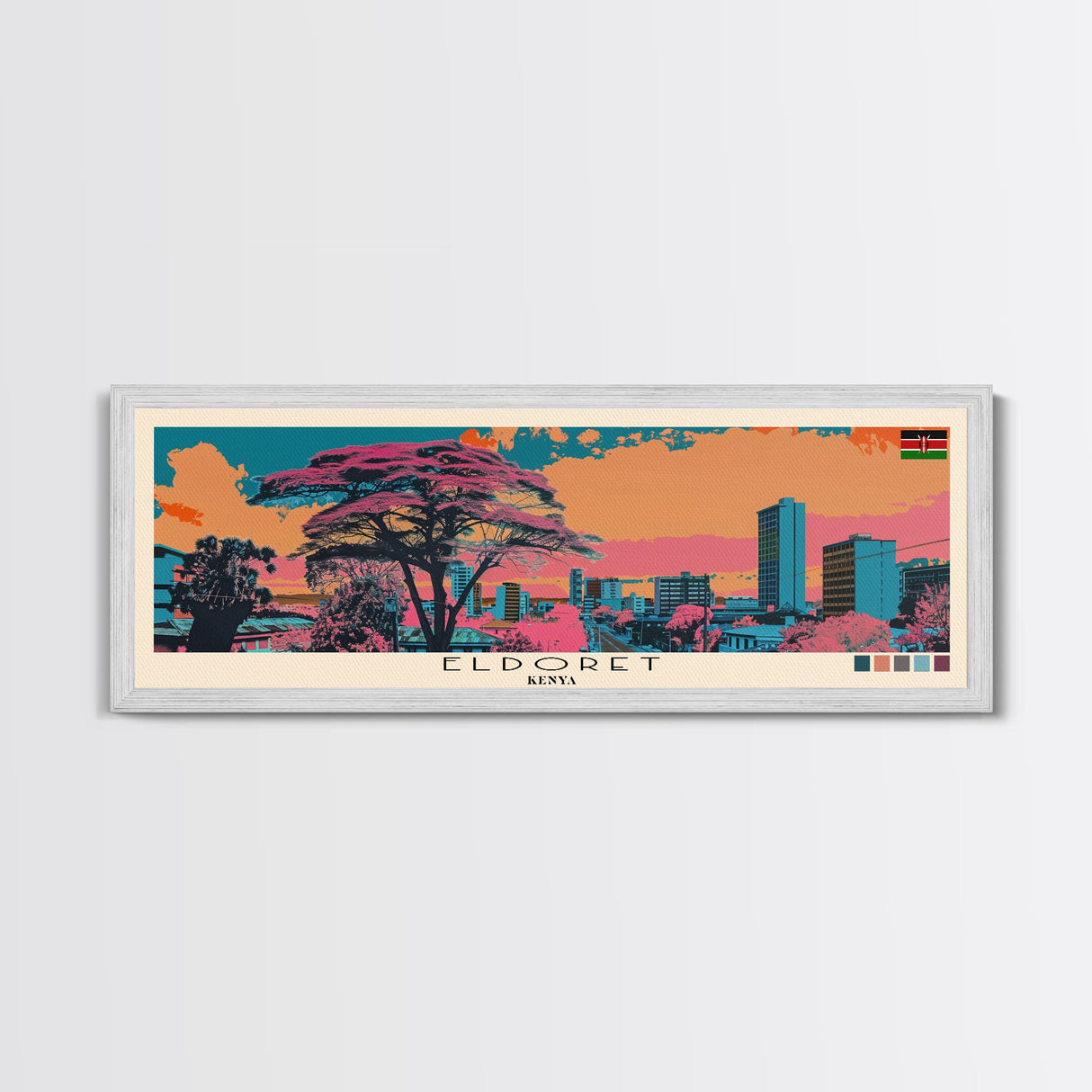 Eldoret, Kenya Panoramic Canvas Print, Eldoret, Kenya Painting, Kenya Art, Eldoret Travel Poster, Travel Art, Guest Room Painting