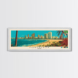 Fortaleza, Brazil Panoramic Canvas Print, Fortaleza, Brazil Painting, Brazil Art, Fortaleza Travel Poster, Travel Art, Guest Room Painting