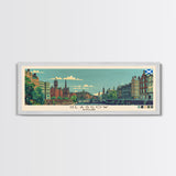 Glasgow, Scotland Panoramic Canvas Print, Glasgow, Scotland Painting, Scotland Art, Glasgow Travel Poster, Travel Art, Living Room Painting