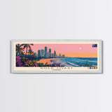 Gold Coast, Australia Panoramic Canvas Print, Gold Coast, Australia Painting, Australia Art, Gold Coast Travel Poster, Travel Art, Living Room Painting