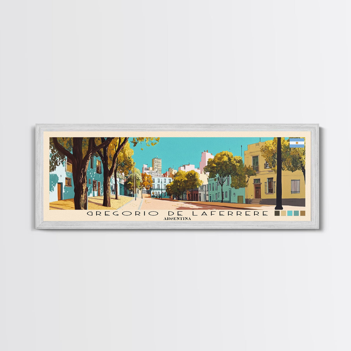 Gregorio de Laferrere, Argentina Panoramic Canvas Print, Gregorio de Laferrere, Argentina Painting, Argentina Art, Gregorio de Laferrere Travel Poster, Travel Art, Vacation Gift