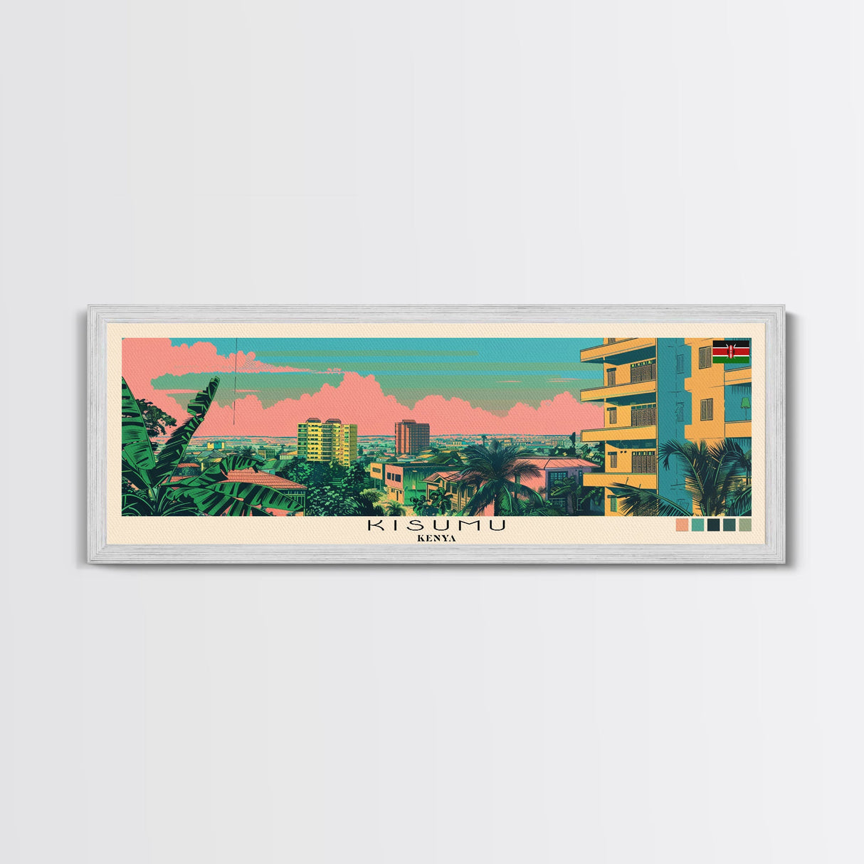 Kisumu, Kenya Panoramic Canvas Print, Kisumu, Kenya Painting, Kenya Art, Kisumu Travel Poster, Travel Art, Living Room Painting