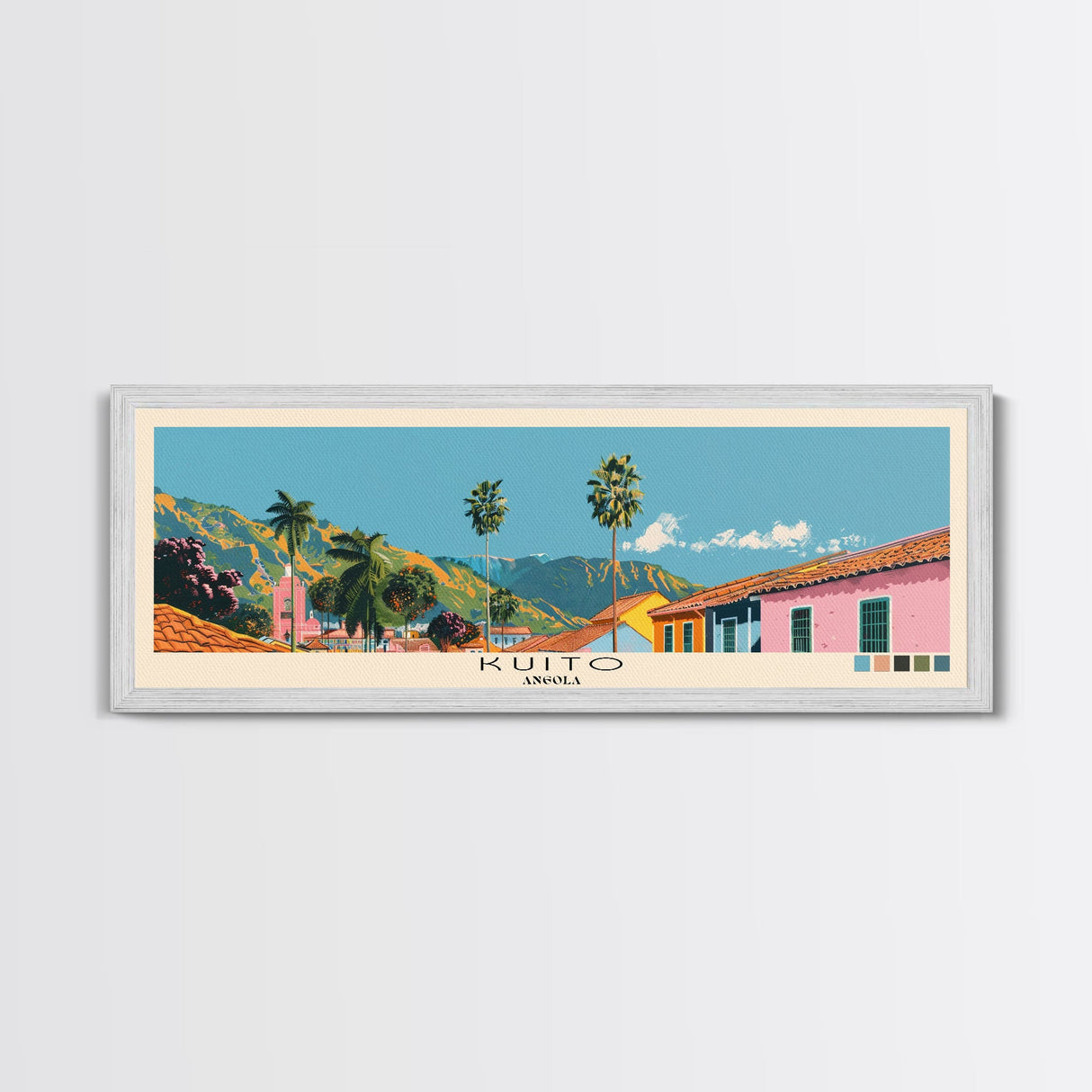 Kuito, Angola Panoramic Canvas Print, Kuito, Angola Painting, Angola Art, Kuito Travel Poster, Travel Art, Vacation Gift