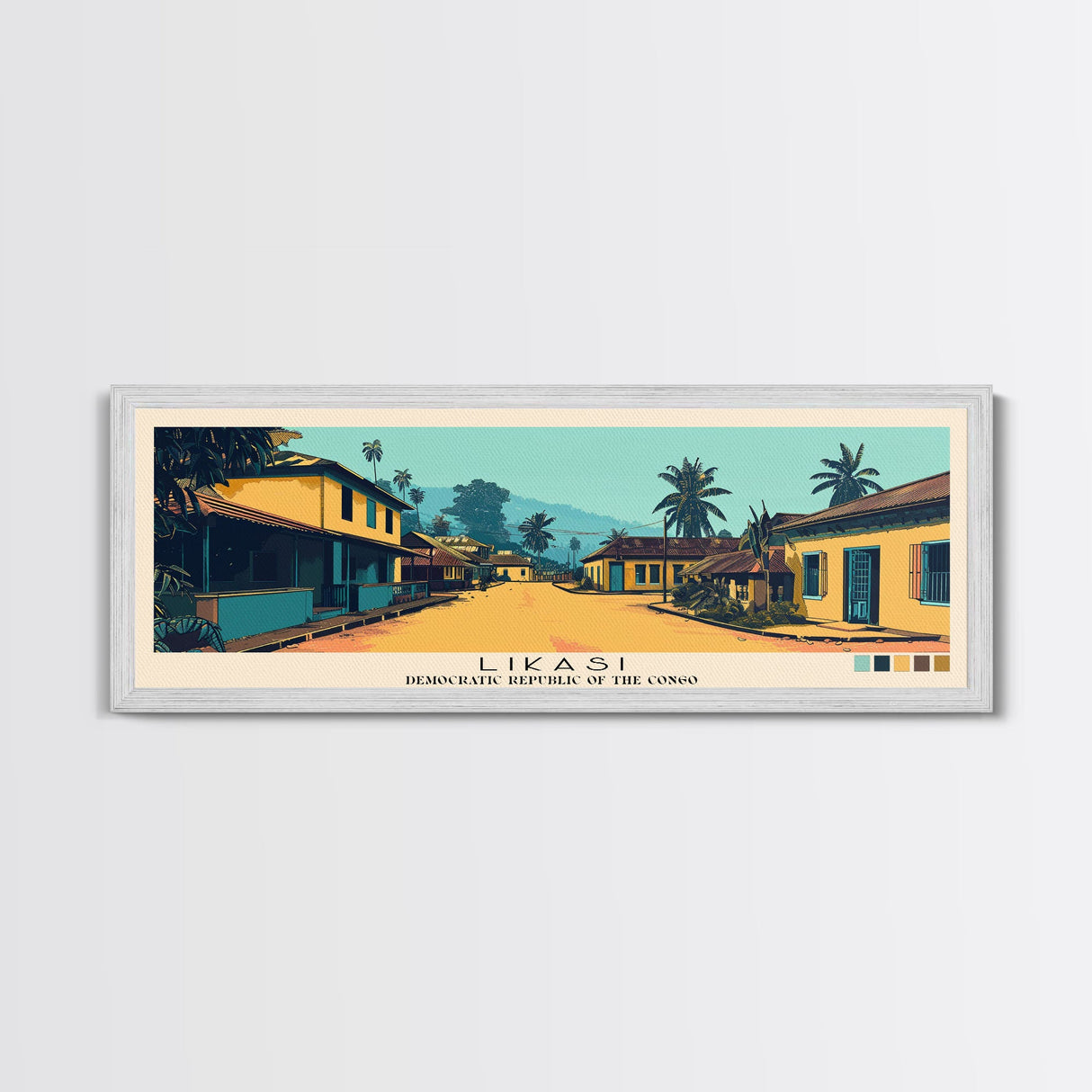 Likasi, Congo Panoramic Canvas Print, Likasi, Congo Painting, Congo Art, Likasi Travel Poster, Travel Art, Guest Room Painting