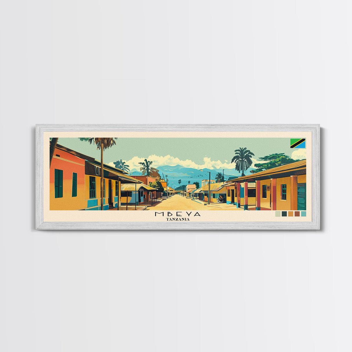 Mbeya, Tanzania Panoramic Canvas Print, Mbeya, Tanzania Painting, Tanzania Art, Mbeya Travel Poster, Travel Art, Living Room Painting