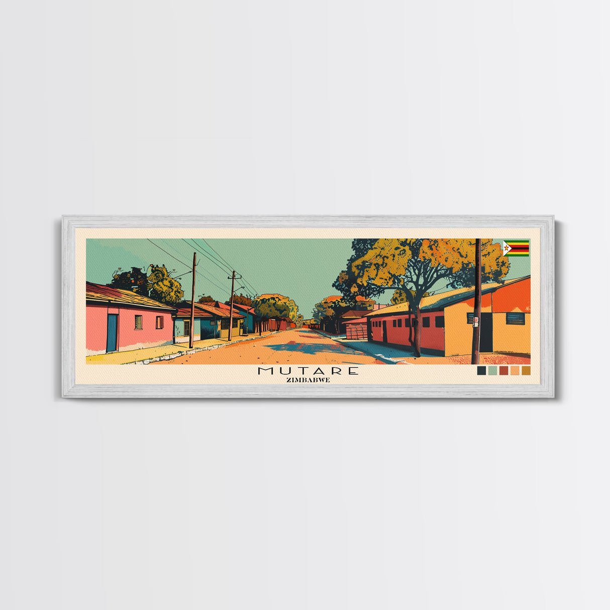 Mutare, Zimbabwe Panoramic Canvas Print, Mutare, Zimbabwe Painting, Zimbabwe Art, Mutare Travel Poster, Travel Art, Vacation Gift