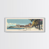 Newcastle, England Panoramic Canvas Print, Newcastle, England Painting, England Art, Newcastle Travel Poster, Travel Art, Living Room Painting