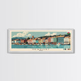 Newport, Wales Panoramic Canvas Print, Newport, Wales Painting, Wales Art, Newport Travel Poster, Travel Art, Housewarming Gift