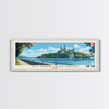 Ottawa–Gatineau, Canada Panoramic Canvas Print, Ottawa–Gatineau, Canada Painting, Canada Art, Ottawa–Gatineau Travel Poster, Travel Art, Guest Room Painting