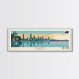 Perth, Australia Panoramic Canvas Print, Perth, Australia Painting, Australia Art, Perth Travel Poster, Travel Art, Vacation Gift