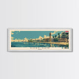 Port Said, Egypt Panoramic Canvas Print, Port Said, Egypt Painting, Egypt Art, Port Said Travel Poster, Travel Art, Guest Room Painting