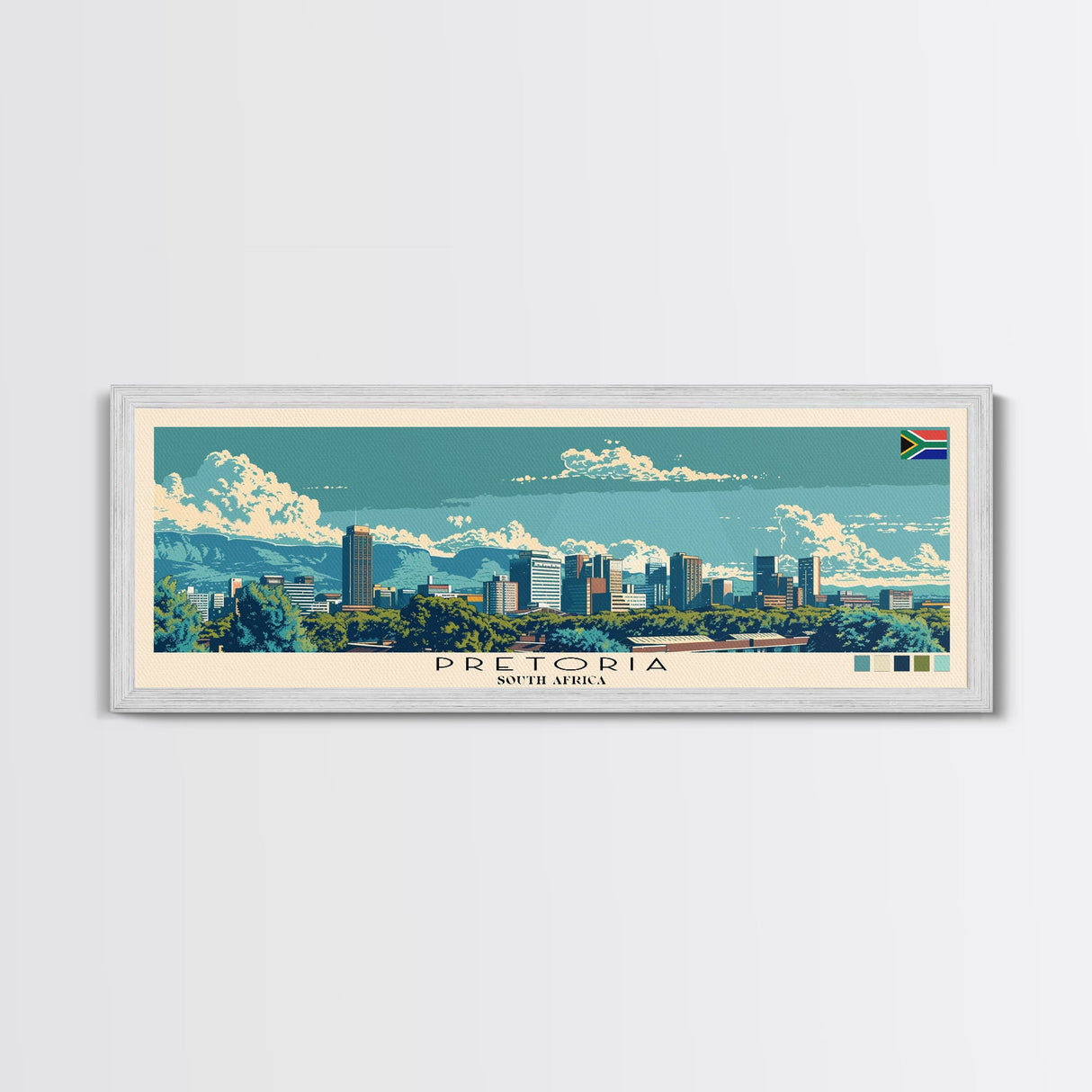 Pretoria, South Africa Panoramic Canvas Print, Pretoria, South Africa Painting, South Africa Art, Pretoria Travel Poster, Travel Art, Guest Room Painting