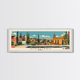 Queretaro, Mexico Panoramic Canvas Print, Queretaro, Mexico Painting, Mexico Art, Queretaro Travel Poster, Travel Art, Living Room Painting