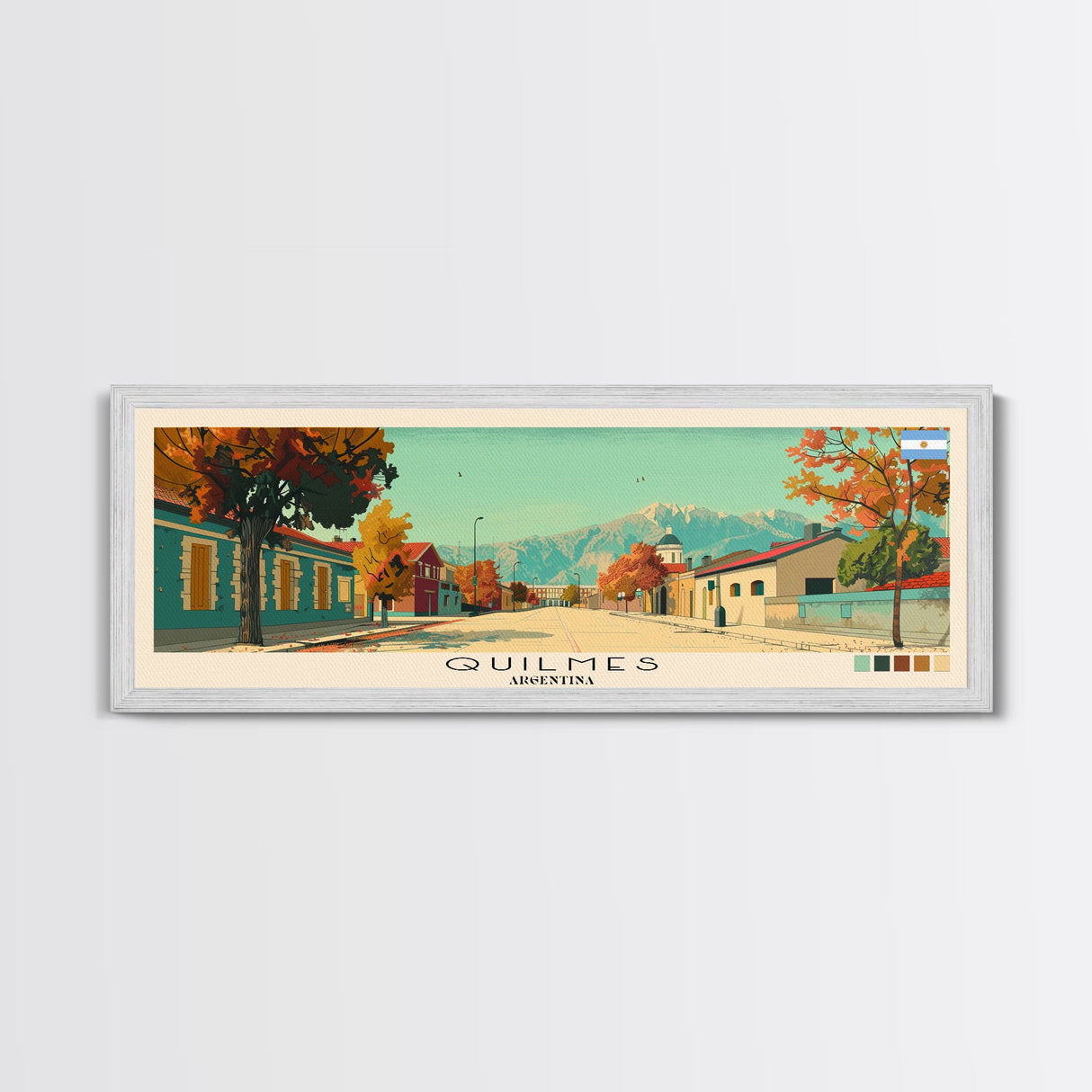 Quilmes, Argentina Panoramic Canvas Print, Quilmes, Argentina Painting, Argentina Art, Quilmes Travel Poster, Travel Art, Vacation Gift