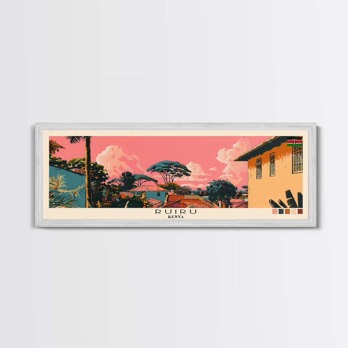 Ruiru, Kenya Panoramic Canvas Print, Ruiru, Kenya Painting, Kenya Art, Ruiru Travel Poster, Travel Art, Vacation Gift