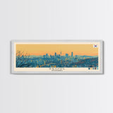 Seoul, South Korea Panoramic Canvas Print, Seoul, South Korea Painting, South Korea Art, Seoul Travel Poster, Travel Art, Vacation Gift