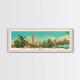 Sao Jose dos Campos, Brazil Panoramic Canvas Print, Sao Jose dos Campos, Brazil Painting, Brazil Art, Sao Jose dos Campos Travel Poster, Travel Art, Guest Room Painting