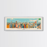 Sao Paulo, Brazil Panoramic Canvas Print, Sao Paulo, Brazil Painting, Brazil Art, Sao Paulo Travel Poster, Travel Art, Vacation Gift