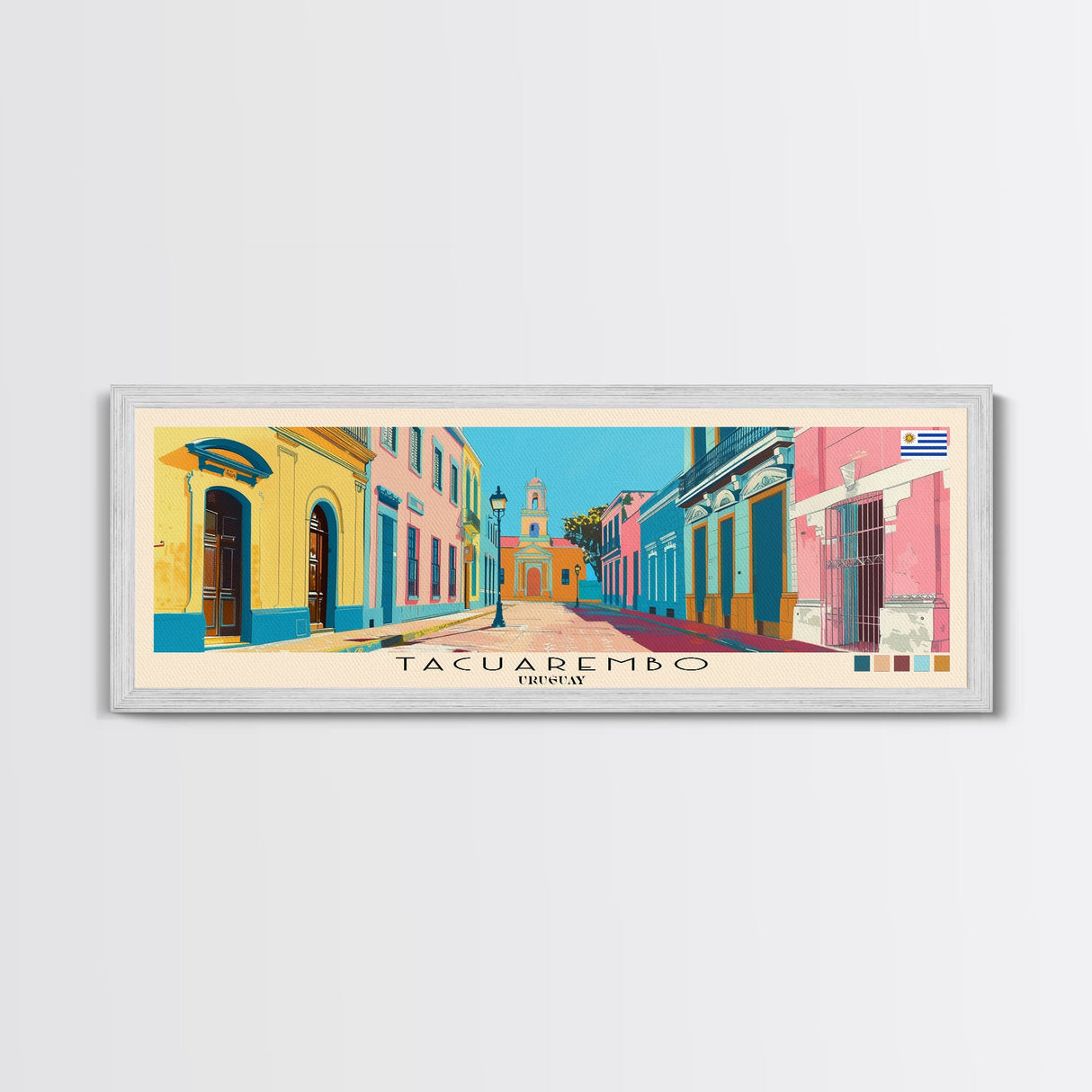 Tacuarembo, Uruguay Panoramic Canvas Print, Tacuarembo, Uruguay Painting, Uruguay Art, Tacuarembo Travel Poster, Travel Art, Vacation Gift